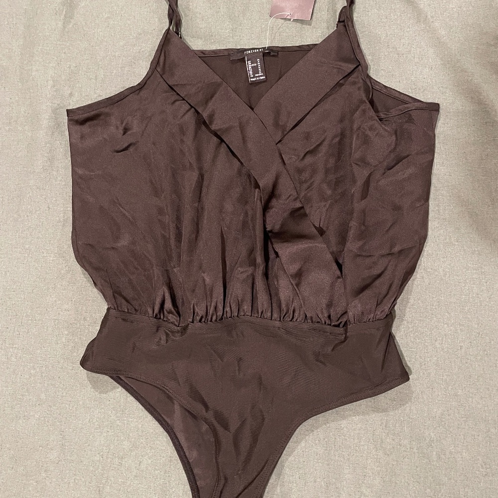 Black Satin Bodysuit Tank